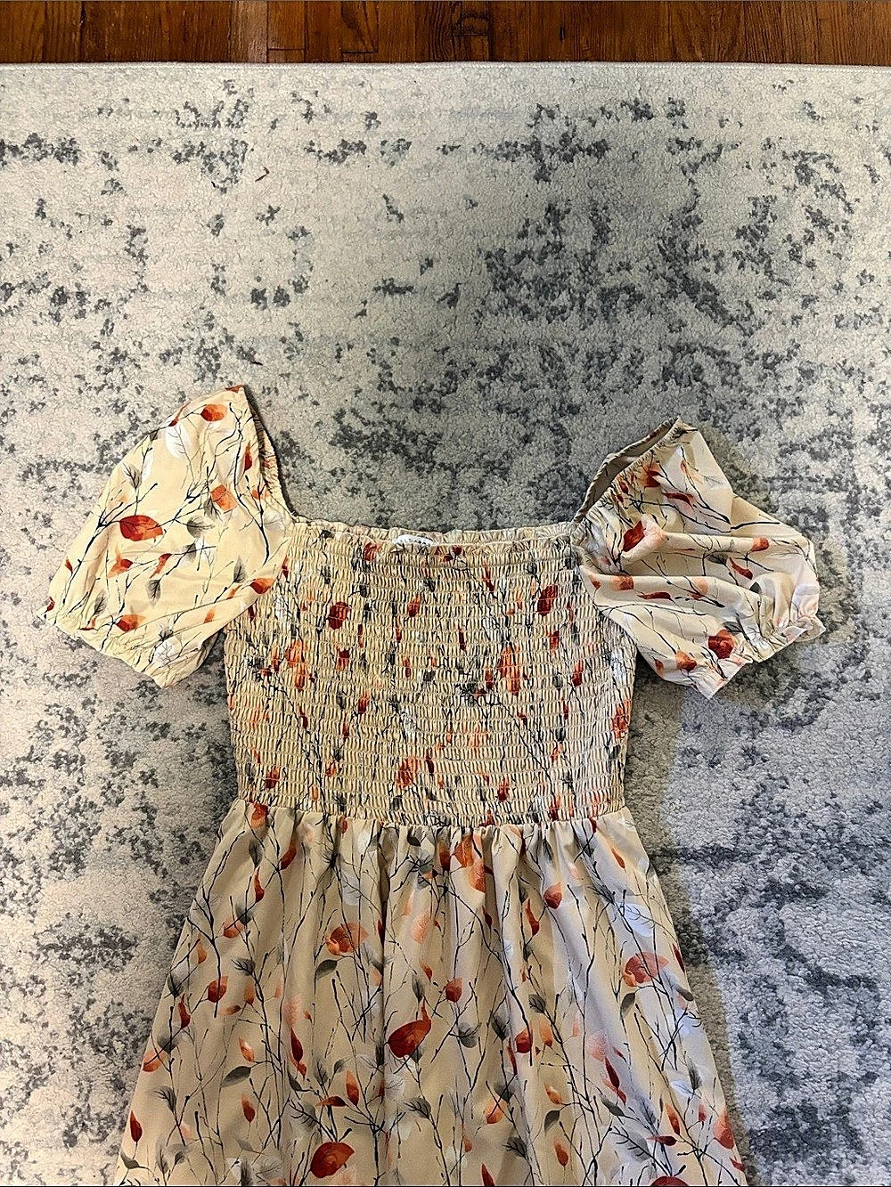 Baltic Born Floral Maxi Dress in Cream & Orange Size Large - Picture 5 of 8